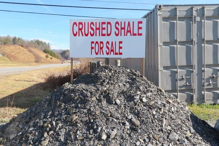 Crushed shale gravel for driveways and landscaping available at Parker Farm Supply, durable decorative stone for pathways, parking areas, and rural property ground cover